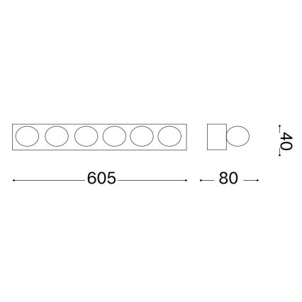Ideal Lux - Настенный светильник PRIVE 6xE14/40W/230V черный