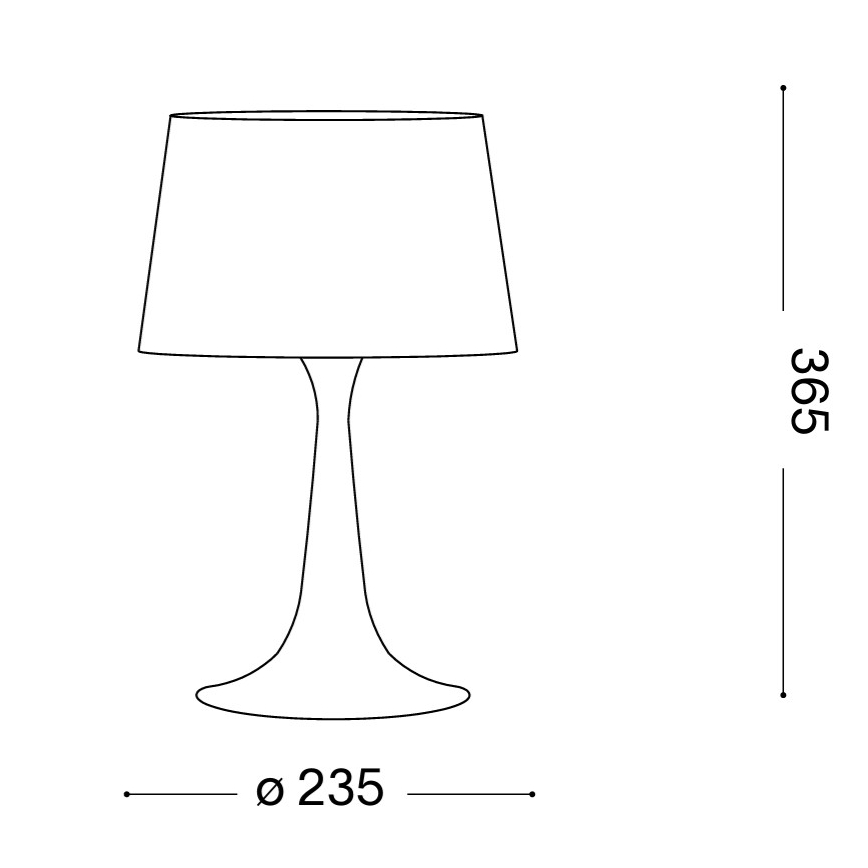 Ideal Lux - настільна лампа LONDON 1xE27/60W/230V чорна