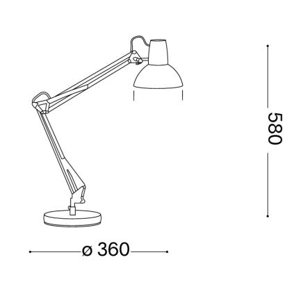 Ideal Lux - Настільна лампа WALLY 1xE27/42W/230V чорна/мідна