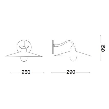 Ideal Lux - Настінна лампа CANTINA 1xE14/40W/230V мідь