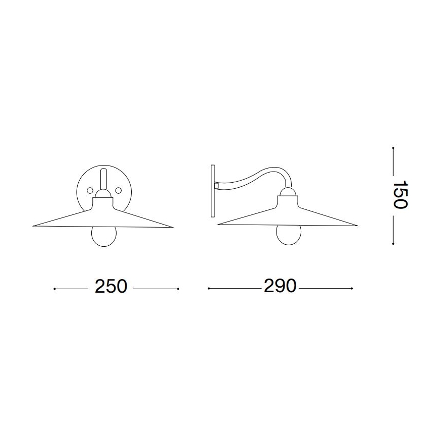 Ideal Lux - Настінна лампа CANTINA 1xE14/40W/230V мідь
