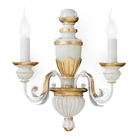 Ideal Lux - Настінна лампа FIRENZE 2xE14/40W/230V білий/золотий