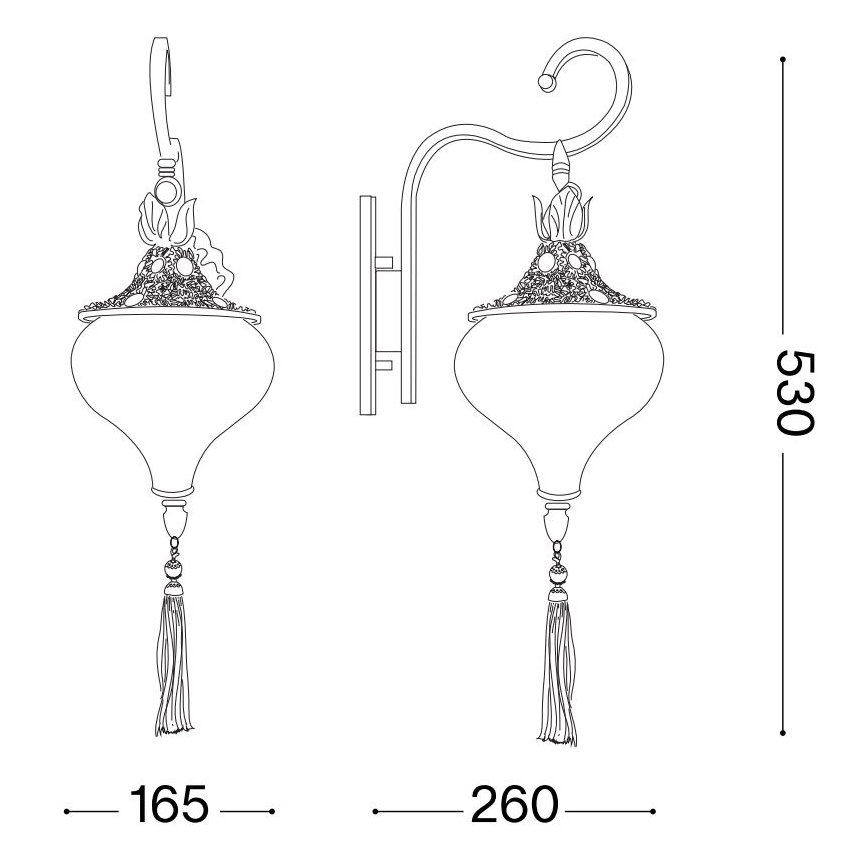 Ideal Lux - Настінна лампа HAREM 1xE27/42W/230V латунь
