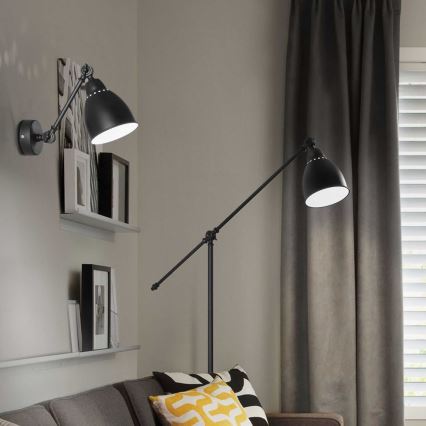 Ideal Lux - Настінний світильник 1xE27/60W/230V чорний