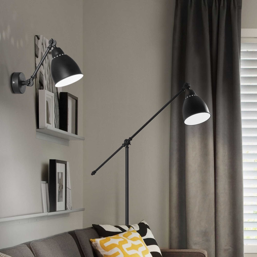 Ideal Lux - Настінний світильник 1xE27/60W/230V чорний