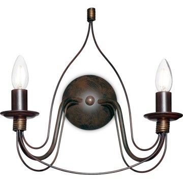 Ideal Lux - Настінний світильник CORTE 2xE14/40W/230V коричневий/патина