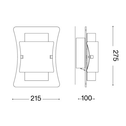 Ideal Lux - Настінний світильник TRIPLO 1xE27/60W/230V прозорий