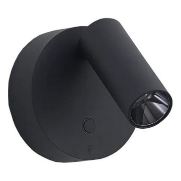 Ideal Lux - Настінний точковий світильник із сенсорним регулюванням яскравості ELF LED/3W/230V CRI 95 чорний