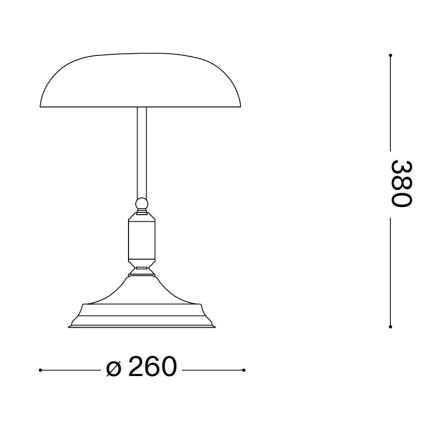 Ideal Lux - Настольная лампа 1xE27/60W/230V латунь