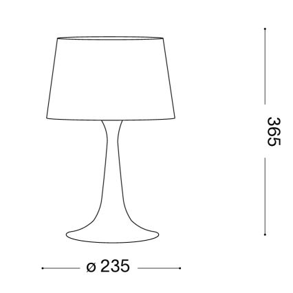 Ideal Lux - Настольная лампа LONDON 1xE27/60W/230V черная