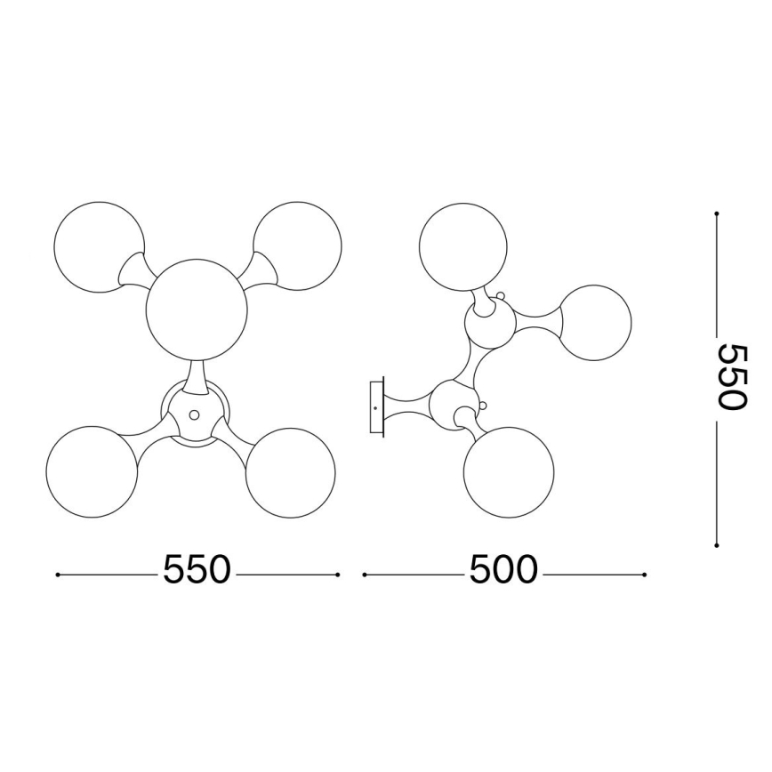 Ideal Lux - Накладна стельова люстра NODI 5xE14/28W/230V 50x55 см блискучий хром