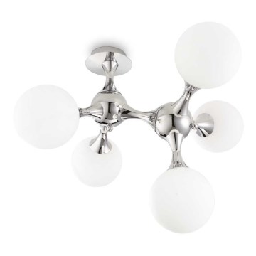 Ideal Lux - Накладная люстра NODI 5xE14/28W/230V 50x55 см глянцевый хром/белый