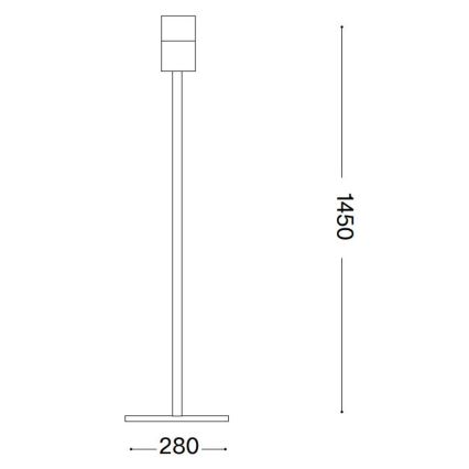Ideal Lux - Ніжка для лампи (торшера) SET UP 1xE27/42W/230V глянцевий хром