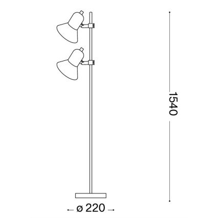 Ideal Lux - підлогова лампа POLLY 2xE27/60W/230V, срібляста
