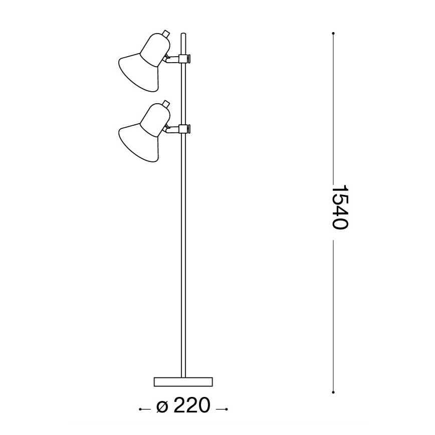Ideal Lux - Підлоговий торшер 2xE27/60W/230V полірований хром