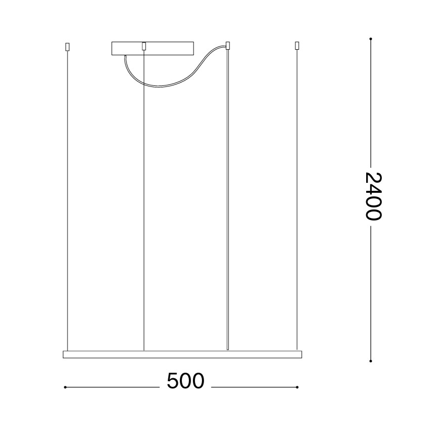 Ideal Lux - LED підвісна люстра на тросі ORACLE SLIM LED/33W/230V 3000K CRI 90 50x50 см золота