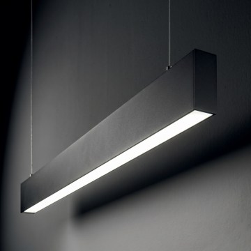 Ideal Lux - підвісна LED-люстра на тросі STEEL LED/29 Вт/230 В 3000 К CRI 90 120 см чорна
