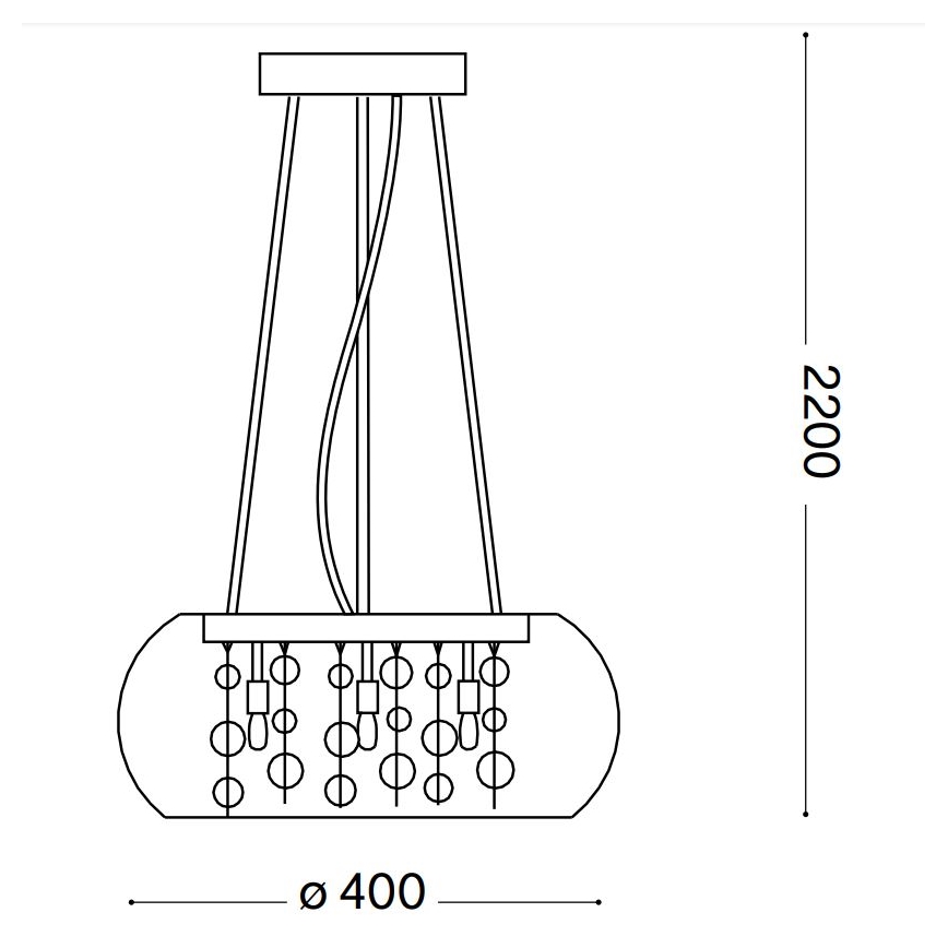 Ideal Lux - Підвісна люстра AUDI 5xG9/40W/230V прозорий