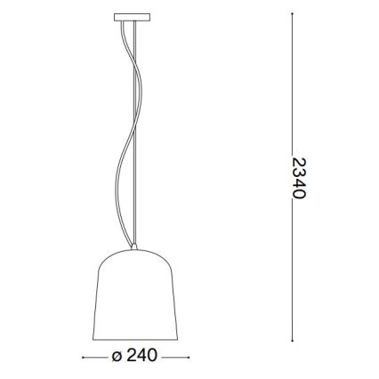 Ideal Lux - Підвісна люстра BISTRO 1xE27/60W/230V діаметр 24 см димчастий