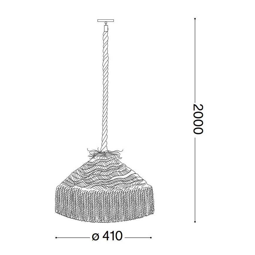 Ideal Lux - Підвісна люстра CANAPA 1xE27/15W/230V діаметр 41 см коричневий