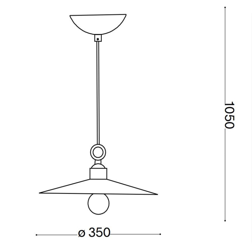Ideal Lux - Підвісна люстра CANTINA 1xE27/42W/230V діаметр 35 см бронза