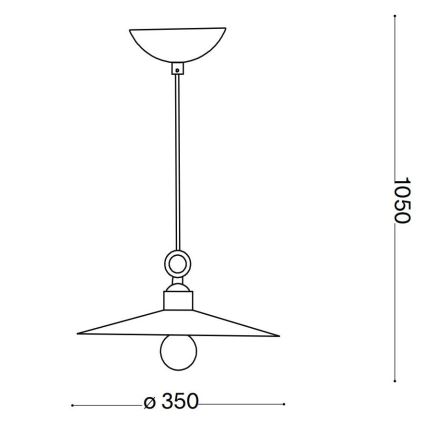 Ideal Lux - Підвісна люстра CANTINA 1xE27/42W/230V діаметр 35 см мідь