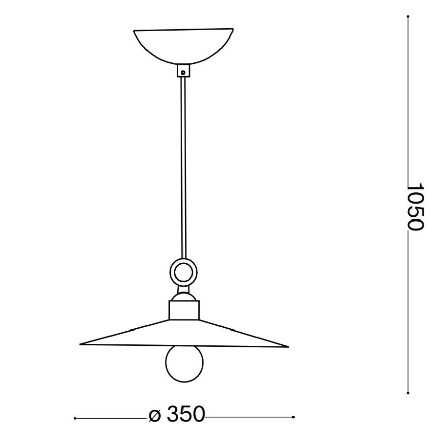 Ideal Lux - Підвісна люстра CANTINA 1xE27/42W/230V діаметр 35 см мідь