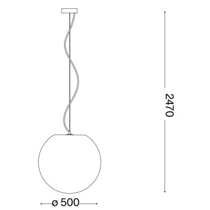 Ideal Lux - Підвісна люстра CARTA 1xE27/25W/230V діаметр 50 см білий