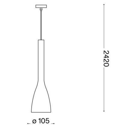 Ideal Lux - підвісна люстра FLUT на шнурі, 1xE14/40W/230V, діаметр 10,5 см, біла
