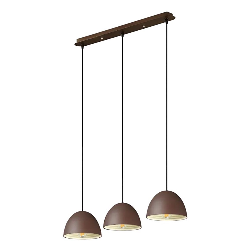Ideal Lux - Підвісна люстра FOLK 3xE27/60W/230V коричневий