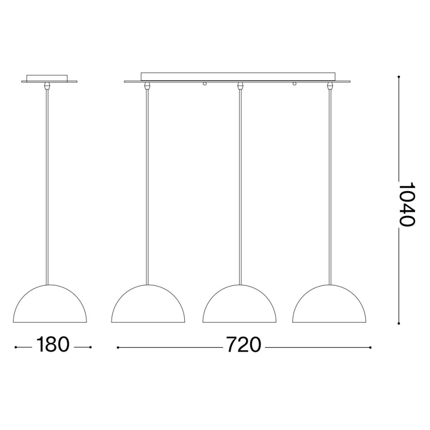 Ideal Lux - Підвісна люстра FOLK 3xE27/60W/230V коричневий