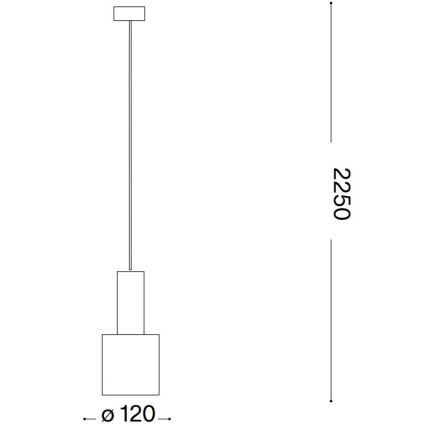 Ideal Lux - Підвісна люстра HOLLY 1xE27/60W/230V діаметр 12 см чорний
