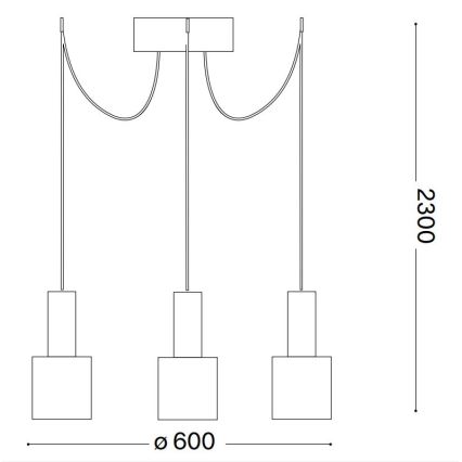 Ideal Lux - Підвісна люстра HOLLY 3xE27/60W/230V павук чорний