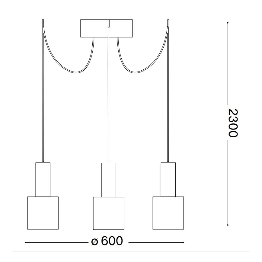 Ideal Lux - Підвісна люстра HOLLY 3xE27/60W/230V павук чорний