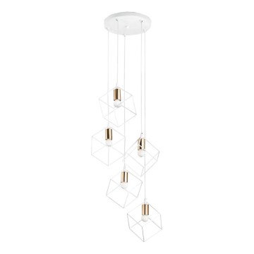 Ideal Lux - Підвісна люстра ICE 5xE27/60W/230V діаметр 50 см білий