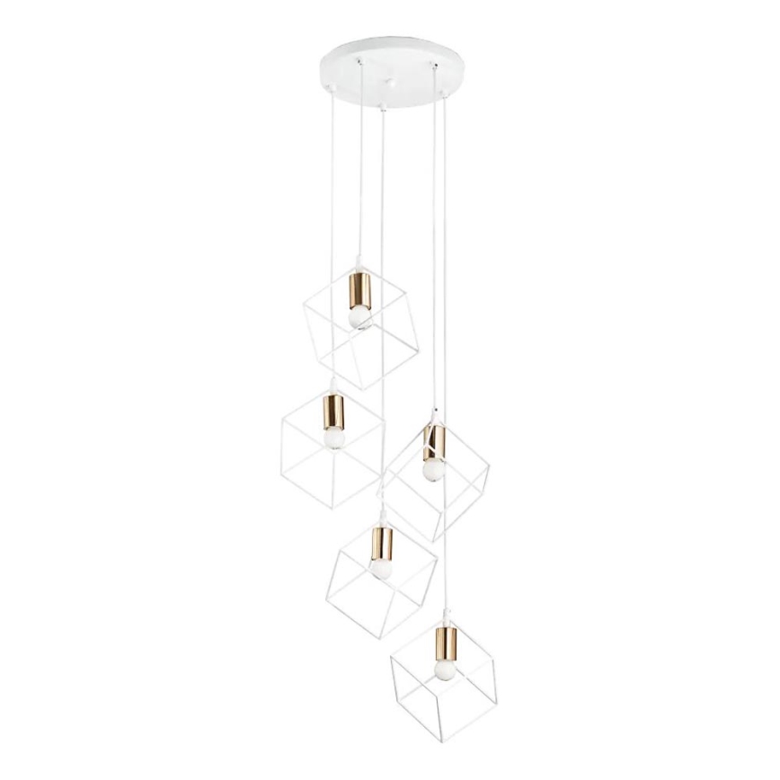 Ideal Lux - Підвісна люстра ICE 5xE27/60W/230V діаметр 50 см білий