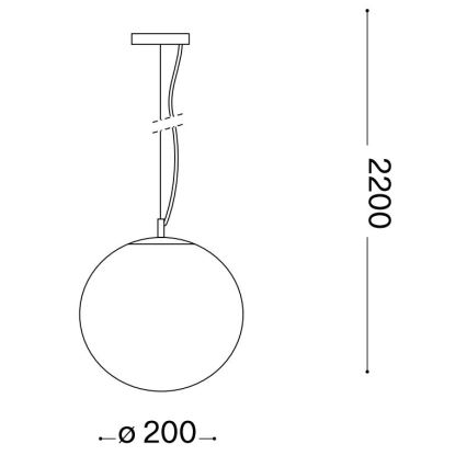 Ideal Lux - Підвісна люстра MAPA 1xE27/42W/230V діаметр 20 см золотий/димчастий
