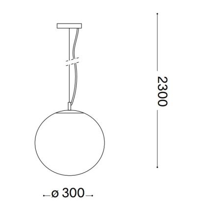 Ideal Lux - Підвісна люстра MAPA 1xE27/42W/230V діаметр 30 см золотий/димчастий