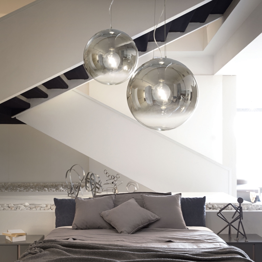 Ideal Lux - Підвісна люстра MAPA 1xE27/42W/230V діаметр 40 см сірий/димчастий