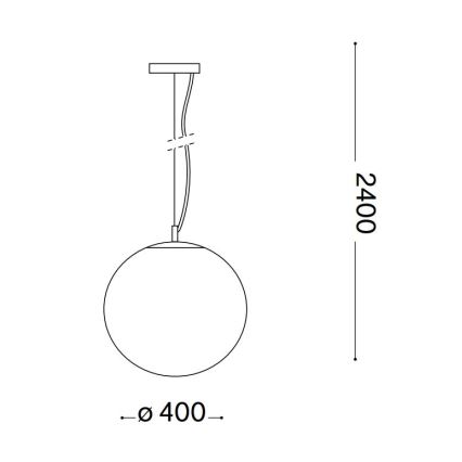 Ideal Lux - Підвісна люстра MAPA 1xE27/42W/230V діаметр 40 см сірий/димчастий