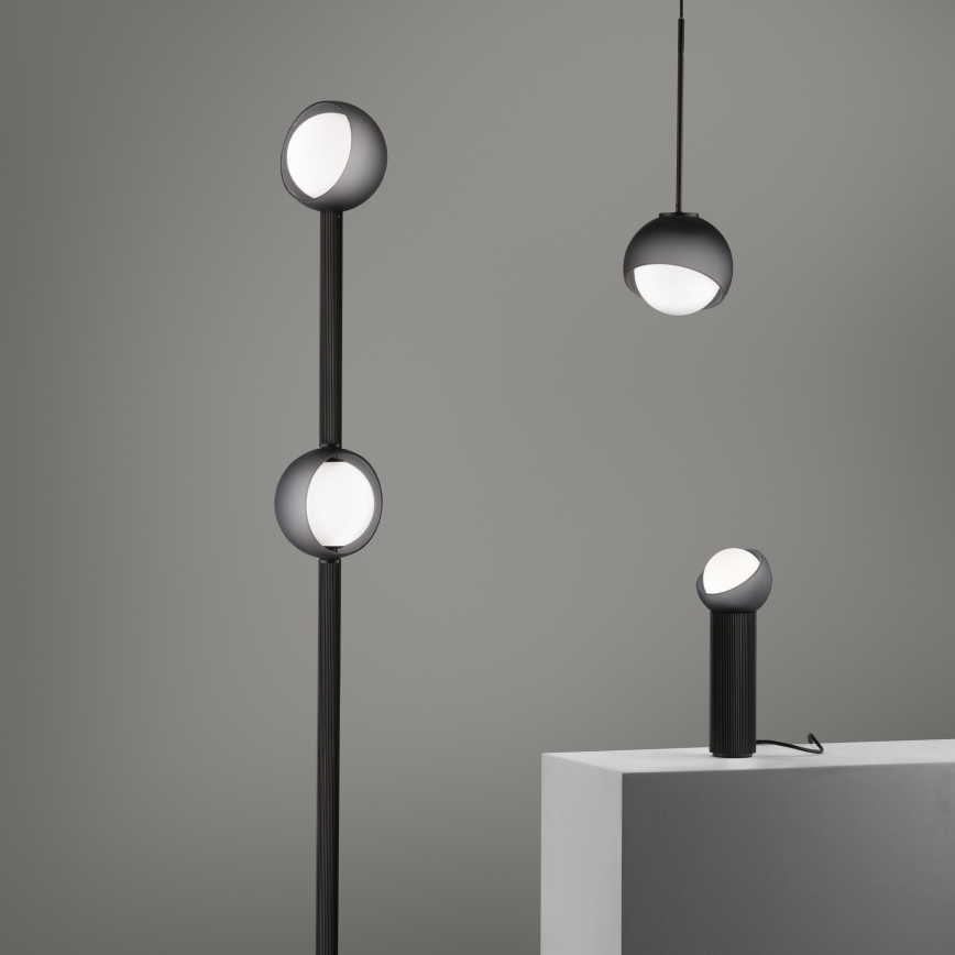 Ideal Lux - Підвісна люстра на тросі BLOOM 1xE27/42W/230V діам. 30 см чорна
