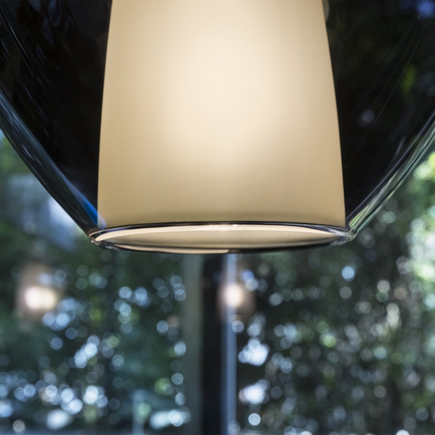 Ideal Lux - Підвісна люстра на тросі KALIQUE 1xE27/42W/230V, діам. 18 см, димчасто-чорна