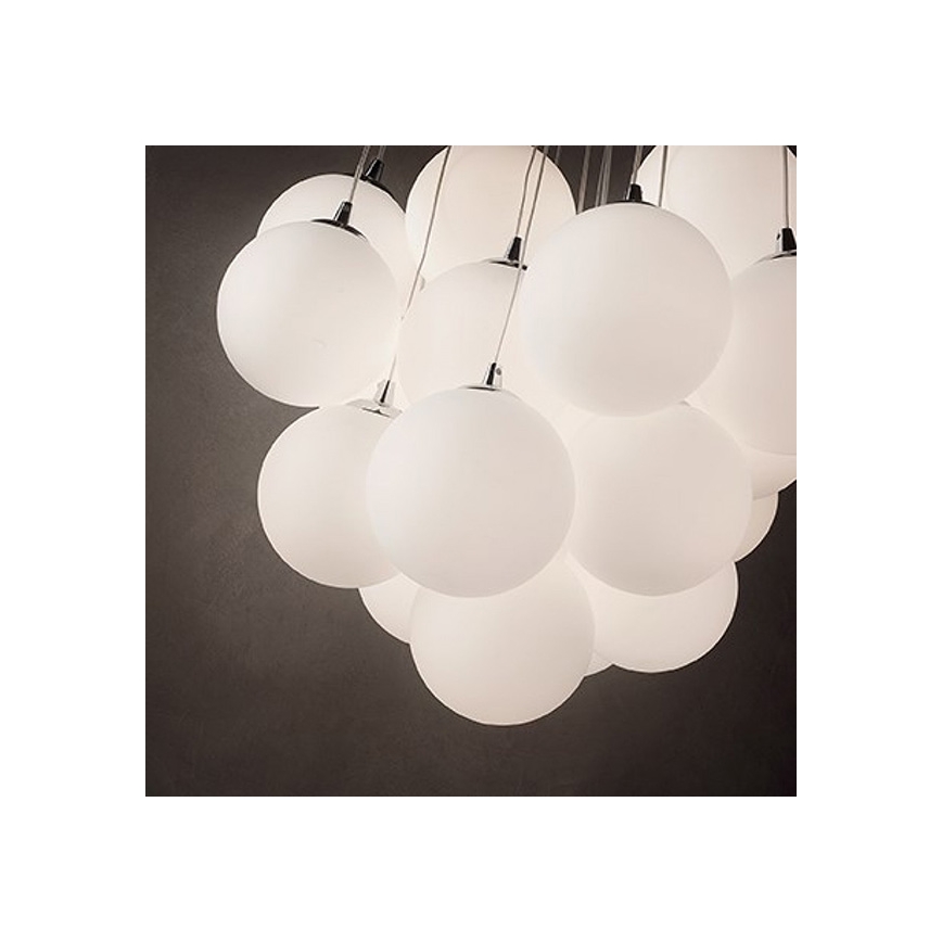 Ideal Lux - Підвісна люстра на тросі MAPA 11xE14/40W/230V, діаметр 58 см, біла