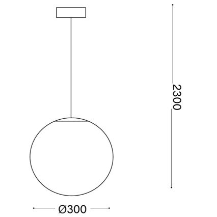 Ideal Lux - Підвісна люстра на тросі MAPA 1xE27/42W/230V, діаметр 30 см, біла
