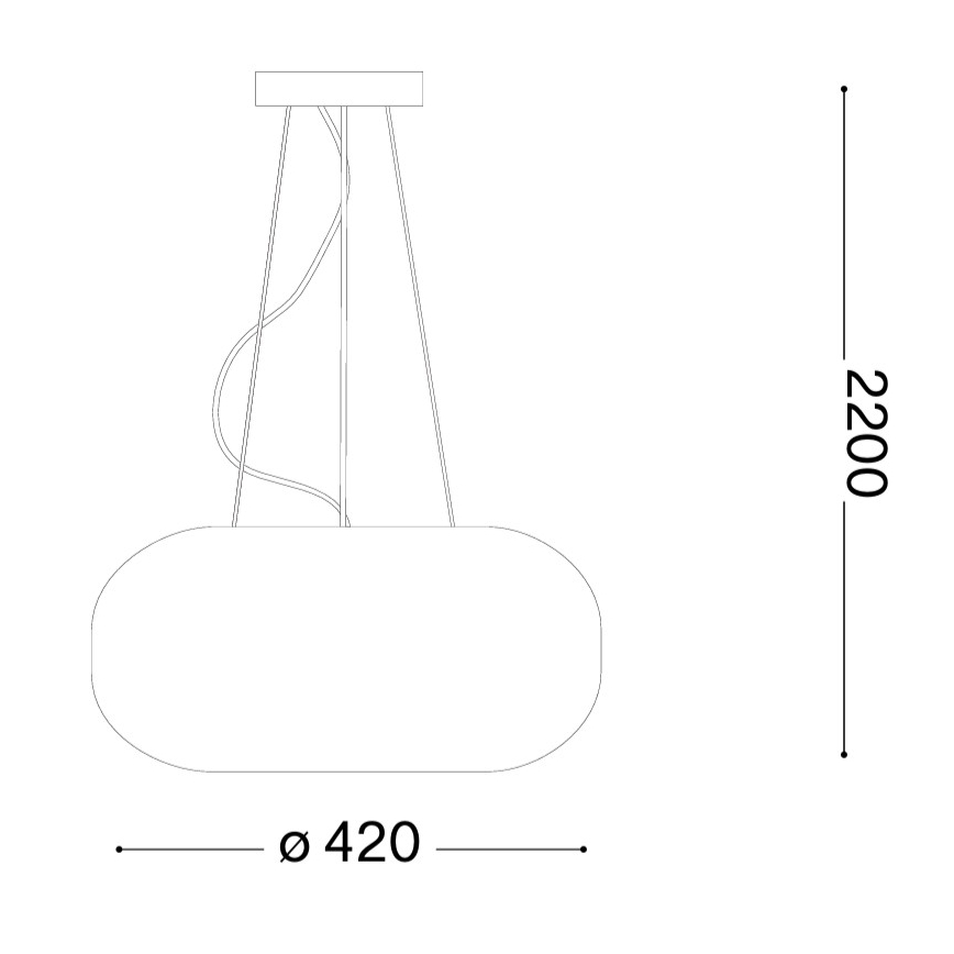 Ideal Lux - Підвісна люстра на тросі ULISSE 3xE27/60W/230V, діаметром 42 см, біла