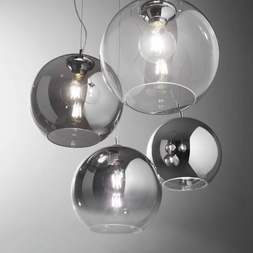 Ideal Lux - Підвісна люстра NEMO 1xE27/42W/230V діаметр 30 см димчастий