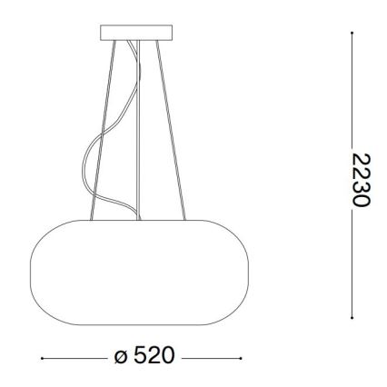 Ideal Lux - Підвісна люстра ULISSE 3xE27/60W/230V діаметр 52 см білий