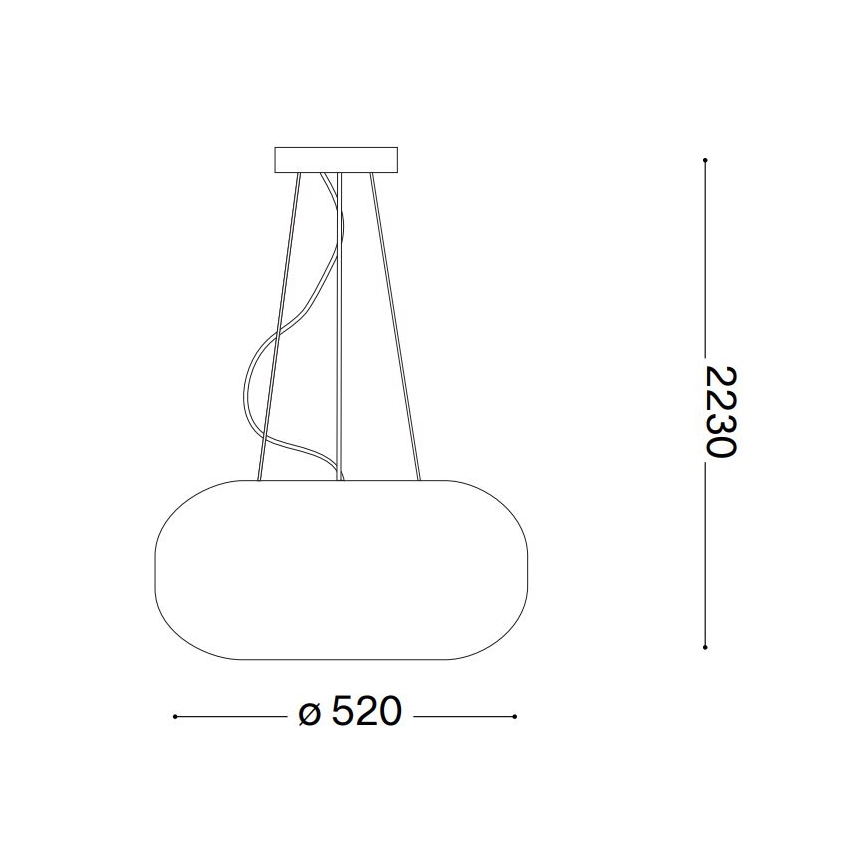 Ideal Lux - Підвісна люстра ULISSE 3xE27/60W/230V діаметр 52 см білий