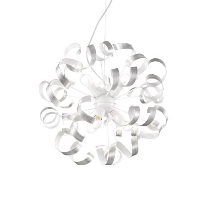 Ideal Lux - Підвісна люстра VORTEX 6xE14/40W/230V діаметр 53 см срібний/патина