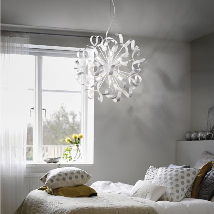Ideal Lux - Підвісна люстра VORTEX 6xE14/40W/230V діаметр 53 см срібний/патина